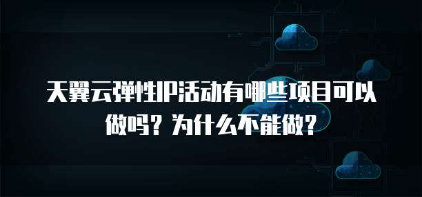 天翼云弹性IP活动有哪些项目可以做吗？为什么不能做？