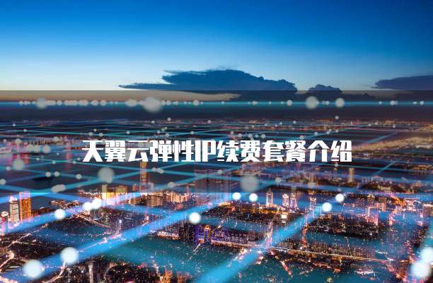 天翼云弹性IP续费套餐介绍
