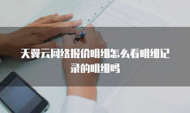 天翼云网络报价明细怎么看明细记录的明细吗