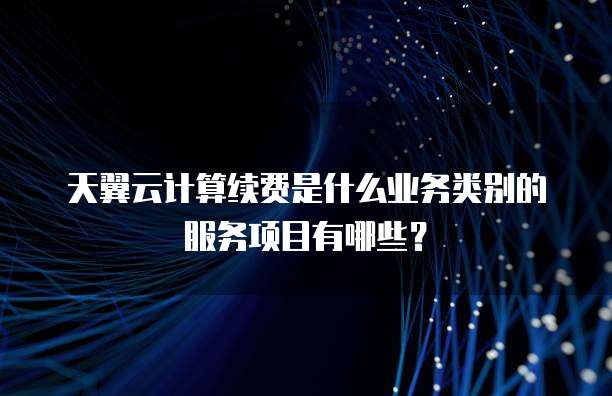 天翼云计算续费是什么业务类别的服务项目有哪些?