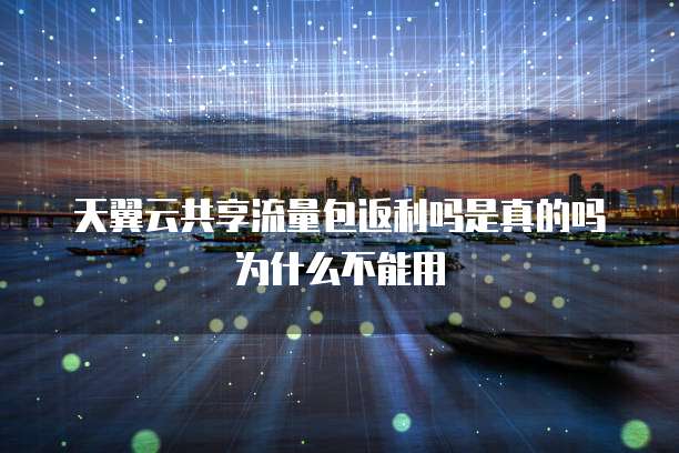 天翼云共享流量包返利吗是真的吗为什么不能用