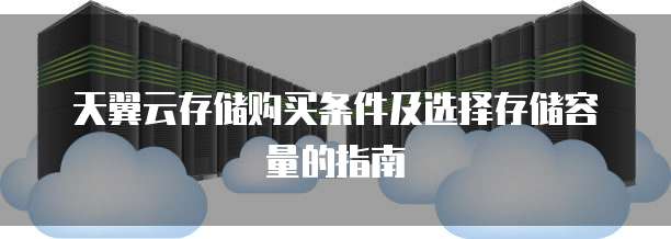 天翼云存储购买条件及选择存储容量的指南