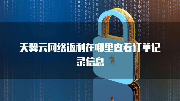 天翼云网络返利在哪里查看订单记录信息