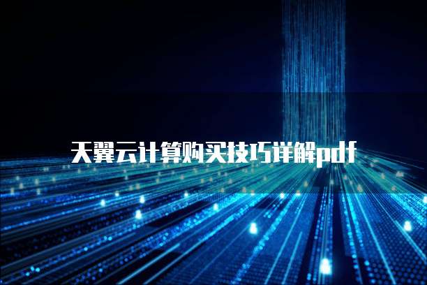 天翼云计算购买技巧详解pdf