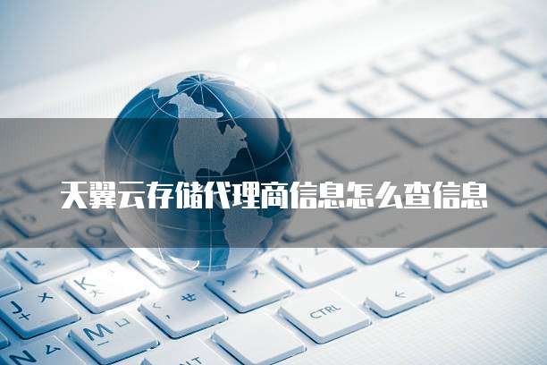 天翼云存储代理商信息怎么查信息