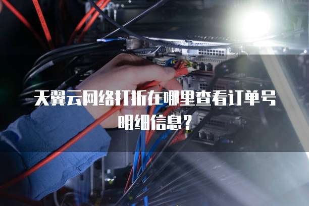 天翼云网络打折在哪里查看订单号明细信息?