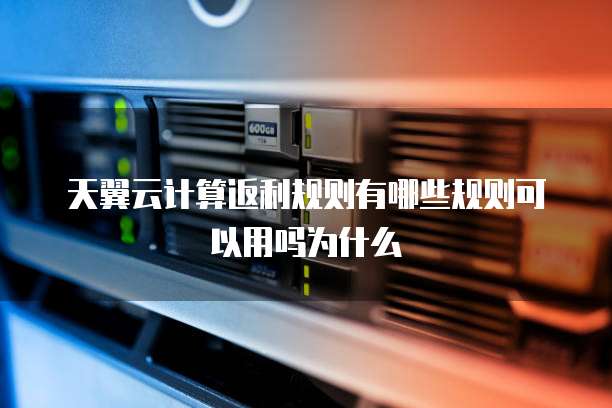 天翼云计算返利规则有哪些规则可以用吗为什么