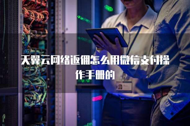 天翼云网络返佣怎么用微信支付操作手册的