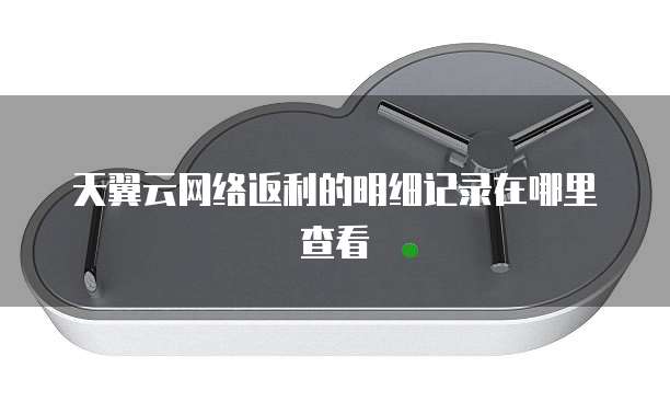 天翼云网络返利的明细记录在哪里查看