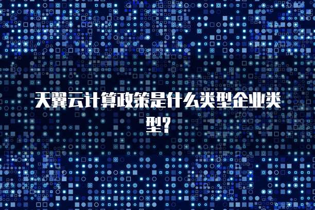 天翼云计算政策是什么类型企业类型?