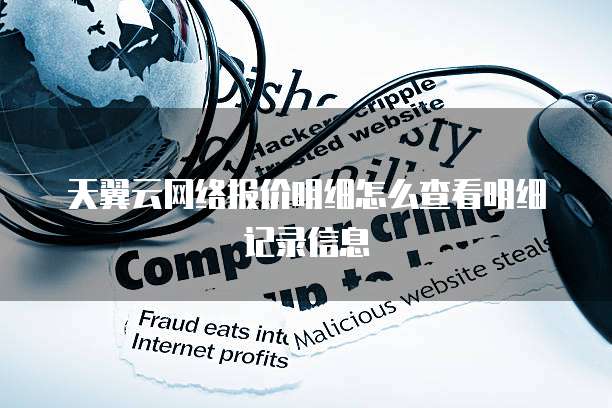 天翼云网络报价明细怎么查看明细记录信息