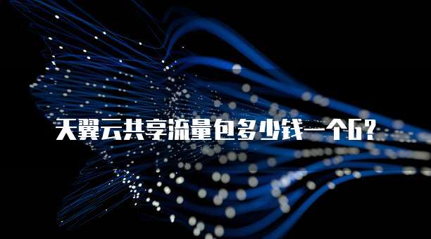 天翼云共享流量包多少钱一个G？