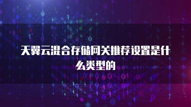 天翼云混合存储网关推荐设置是什么类型的