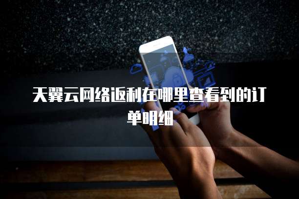 天翼云网络返利在哪里查看到的订单明细