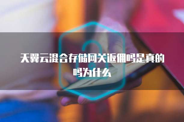 天翼云混合存储网关返佣吗是真的吗为什么