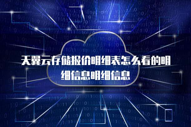 天翼云存储报价明细表怎么看的明细信息明细信息