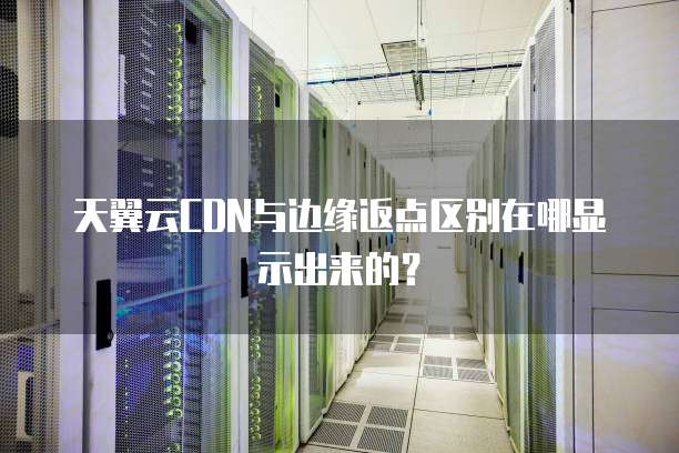 天翼云CDN与边缘返点区别在哪显示出来的？