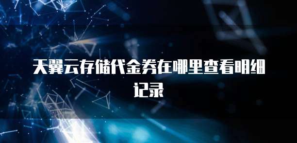 天翼云存储代金券在哪里查看明细记录