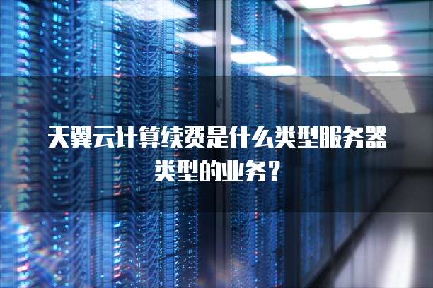 天翼云计算续费是什么类型服务器类型的业务?