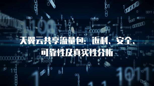 天翼云共享流量包:返利、安全、可靠性及真实性分析