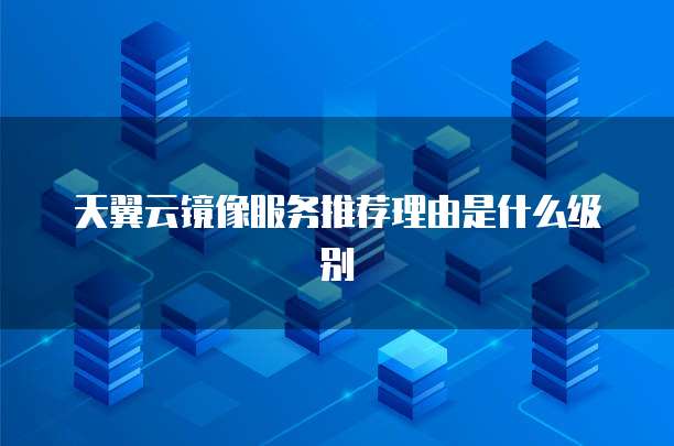 天翼云镜像服务推荐理由是什么级别