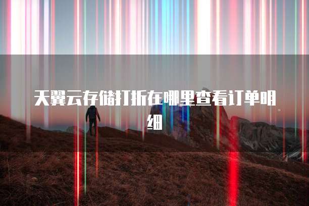 天翼云存储打折在哪里查看订单明细