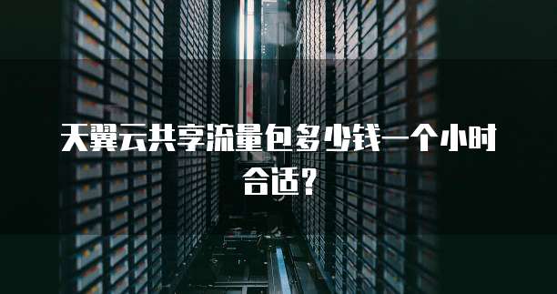 天翼云共享流量包多少钱一个小时合适?