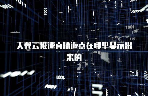 天翼云极速直播返点在哪里显示出来的