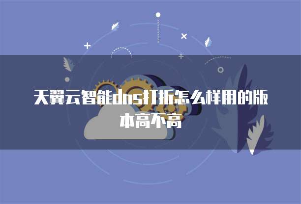 天翼云智能dns打折怎么样用的版本高不高