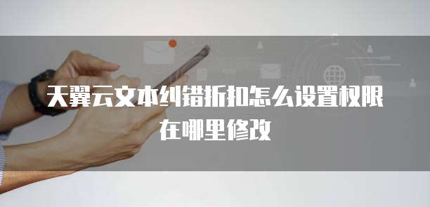 天翼云文本纠错折扣怎么设置权限在哪里修改