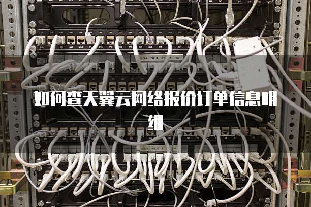 如何查天翼云网络报价订单信息明细
