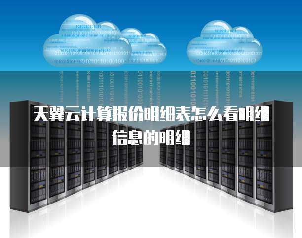 天翼云计算报价明细表怎么看明细信息的明细