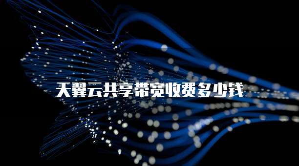 天翼云共享带宽收费多少钱