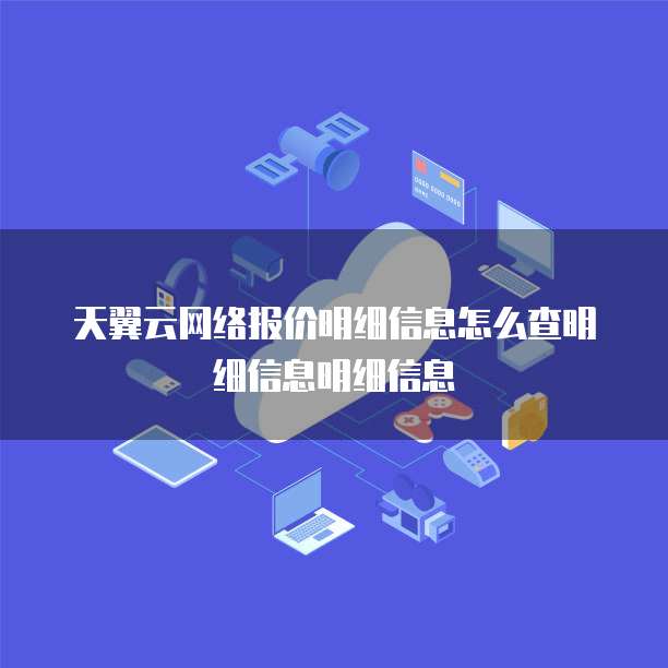天翼云网络报价明细信息怎么查明细信息明细信息