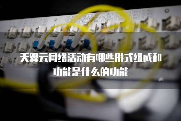 天翼云网络活动有哪些形式组成和功能是什么的功能