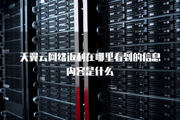 天翼云网络返利在哪里看到的信息内容是什么