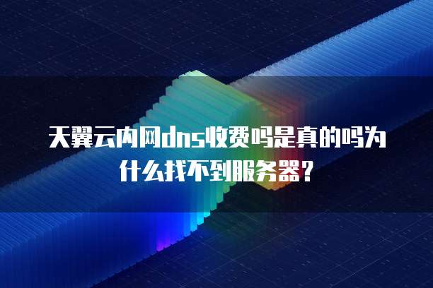 天翼云内网dns收费吗是真的吗为什么找不到服务器?