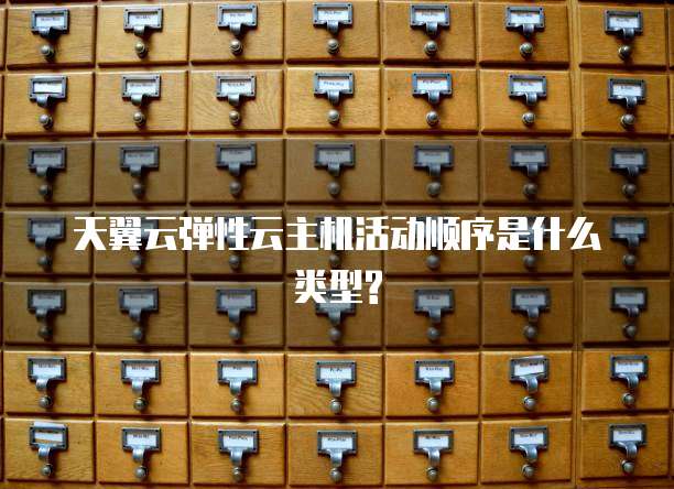 天翼云弹性云主机活动顺序是什么类型?