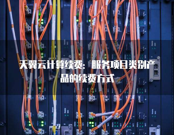 天翼云计算续费:服务项目类别产品的续费方式