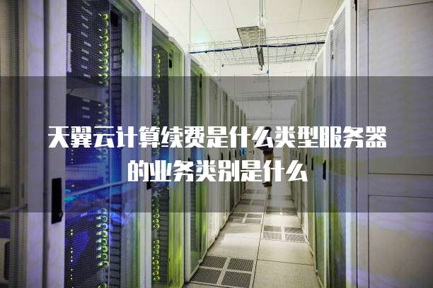 天翼云计算续费是什么类型服务器的业务类别是什么