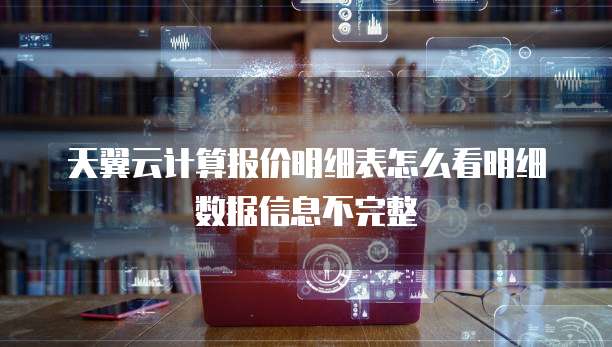 天翼云计算报价明细表怎么看明细数据信息不完整