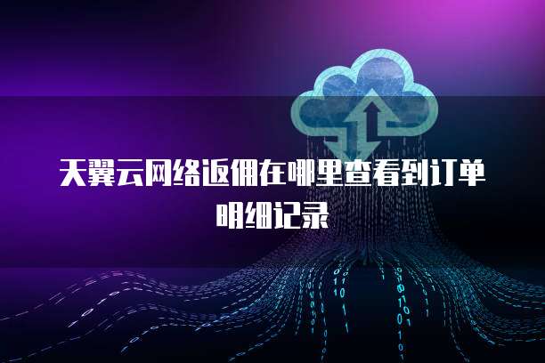 天翼云网络返佣在哪里查看到订单明细记录