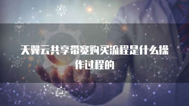 天翼云共享带宽购买流程是什么操作过程的