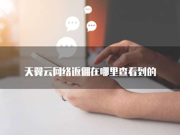 天翼云网络返佣在哪里查看到的