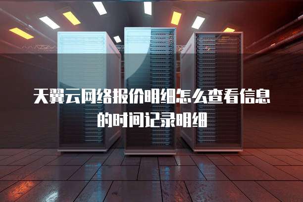 天翼云网络报价明细怎么查看信息的时间记录明细