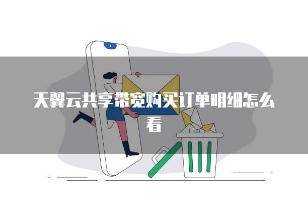 天翼云共享带宽购买订单明细怎么看