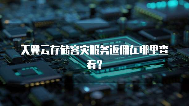 天翼云存储容灾服务返佣在哪里查看?