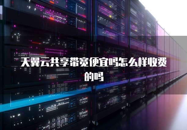 天翼云共享带宽便宜吗怎么样收费的吗