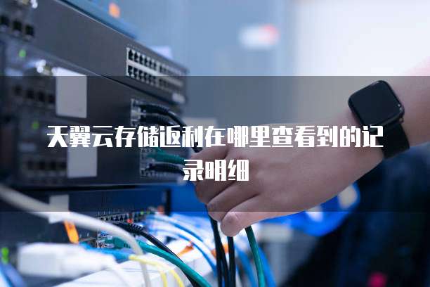 天翼云存储返利在哪里查看到的记录明细