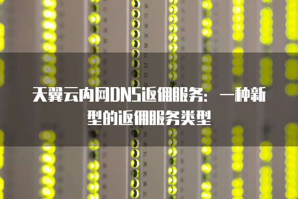 天翼云内网DNS返佣服务:一种新型的返佣服务类型